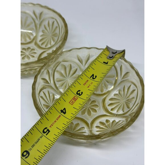 Vintage Amber Cut Glass Bowl - 4.5" Starlight Design Condiment Dish - Picture 3 of 7